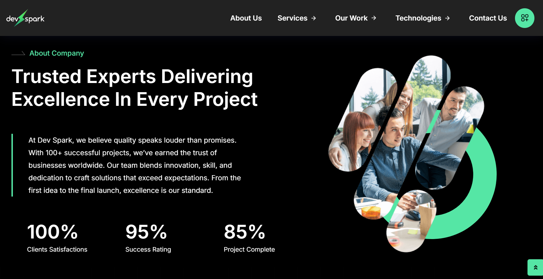TheDevspark homepage preview